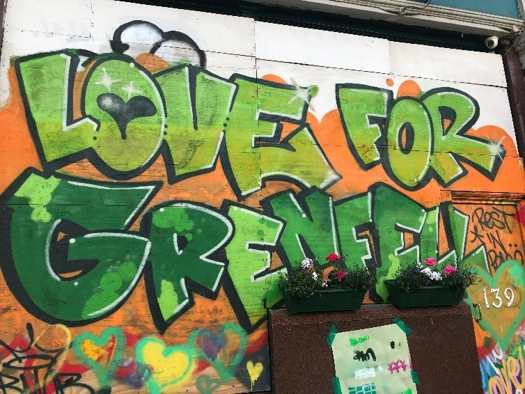 Grafitti: "Love for Grenfell".